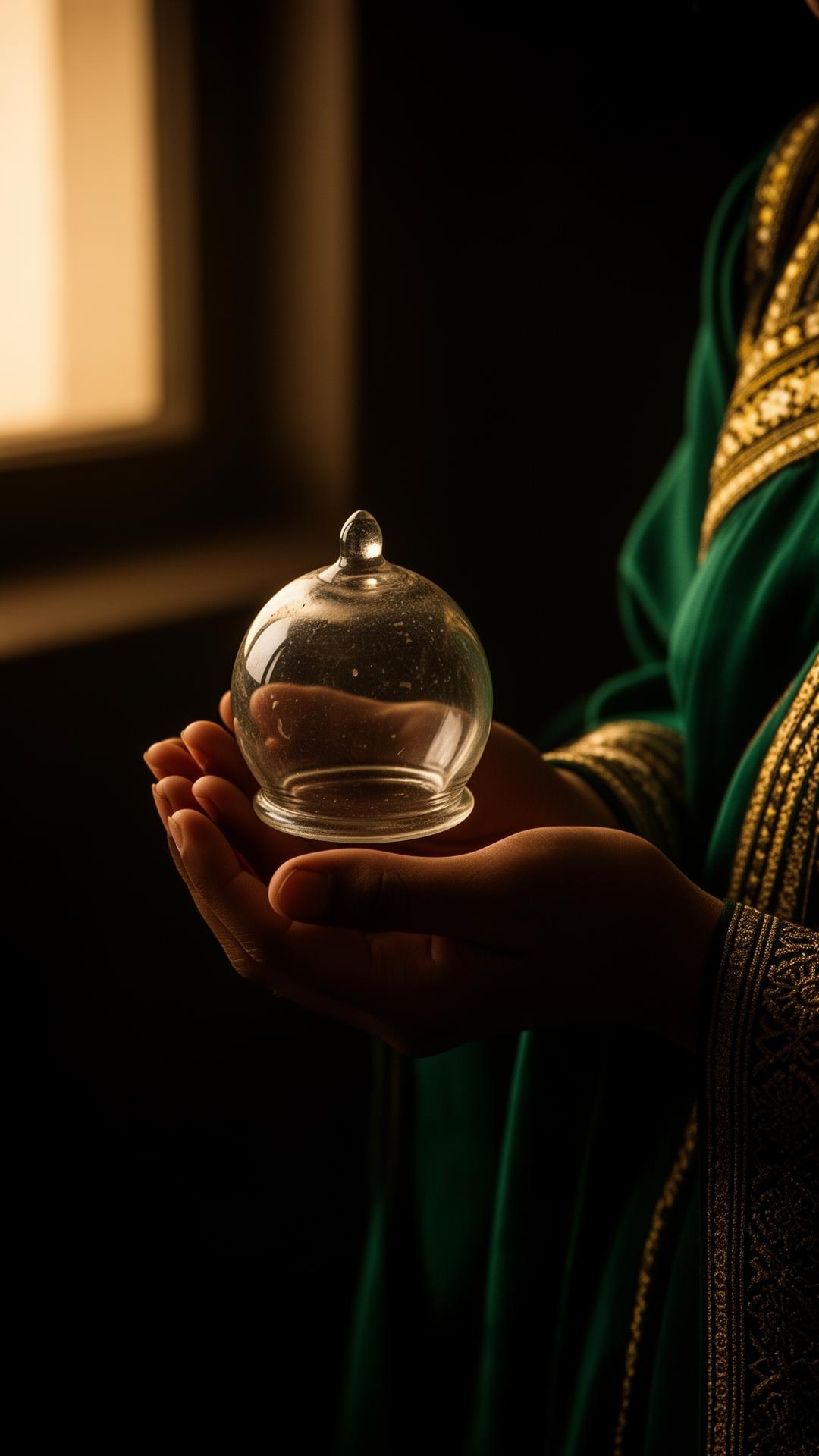 Ruke koje drže staklenu čašu hidžame